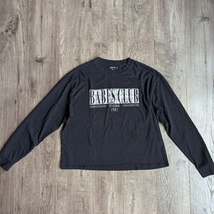 Brunette The Label "Babes Club" Black Long Sleeve Logo T-shirt